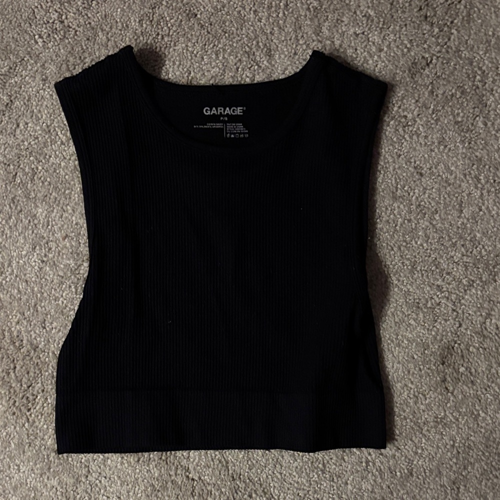 Garage Black Ribbed Women's Tank
